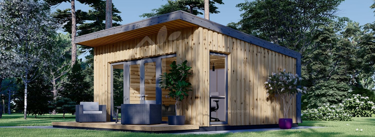 Caseta de jardín de madera EVELIN (34 mm + revestimiento), 5x4 m, 20 m² visualization 1