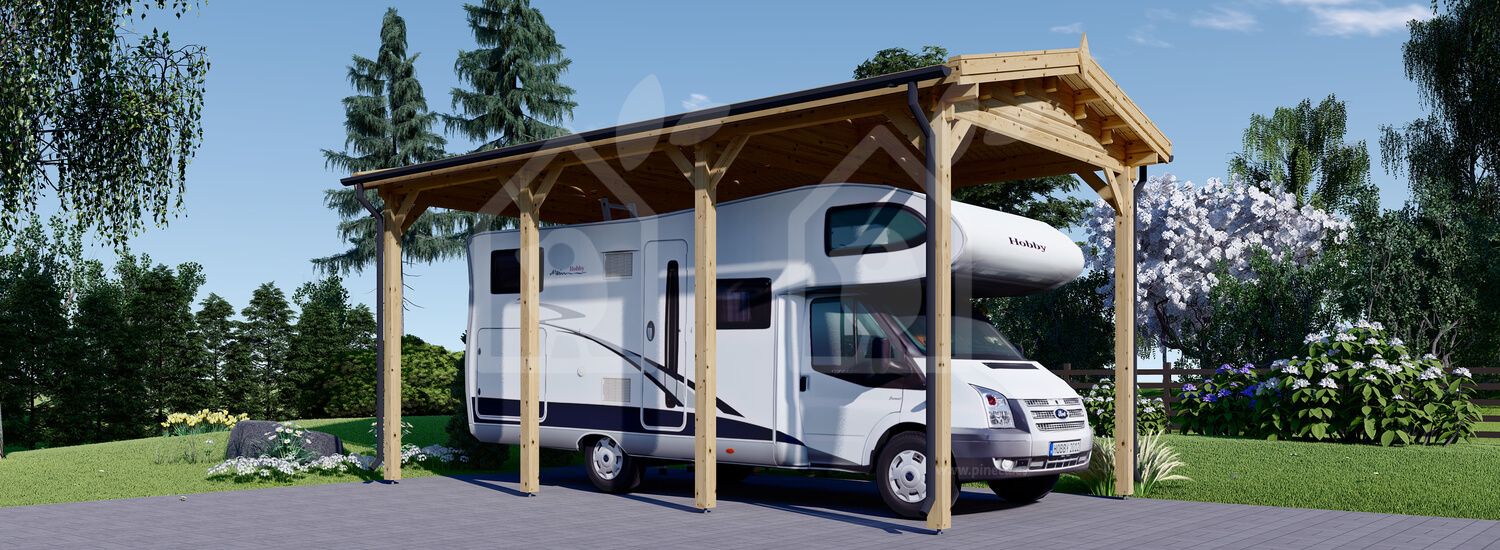 Cochera de madera para autocaravana, 3.7x7.2 m, 26 m² visualization 1