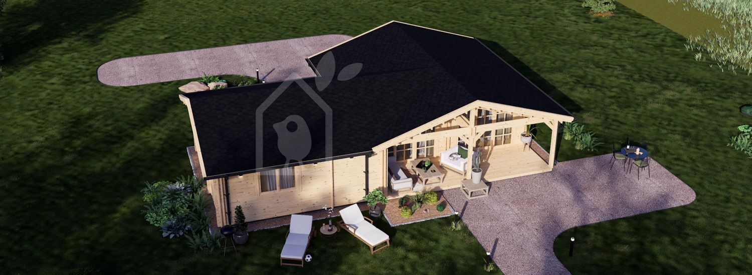 Casa de madera para vivir ADELE S (Aislada, 44+44 mm), 60 m² visualization 1