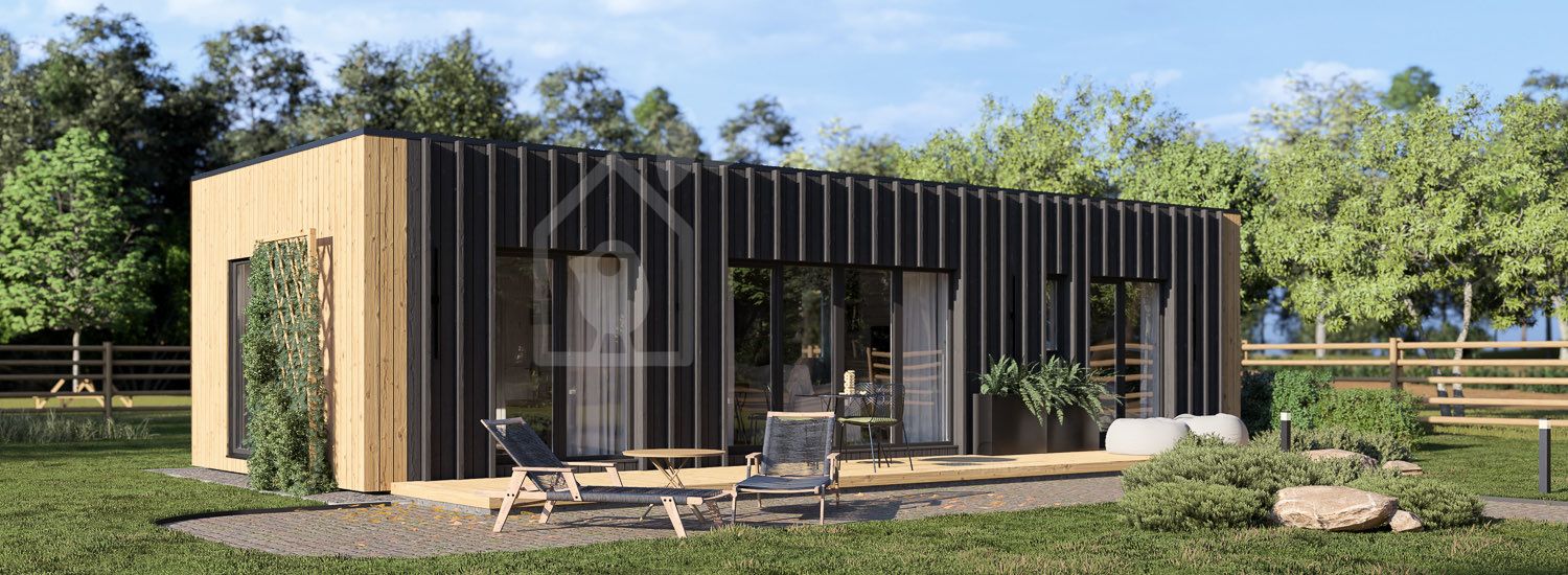 Casa de madera para vivir BELLA I RV (Aislada PLUS, 44 mm + revestimiento), 46 m² visualization 1