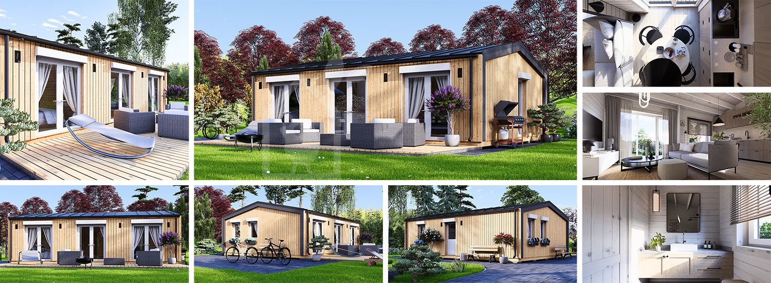 Casa de madera para vivir ANGELA S (Aislada, 44 mm + revestimiento), 43 m² visualization 1