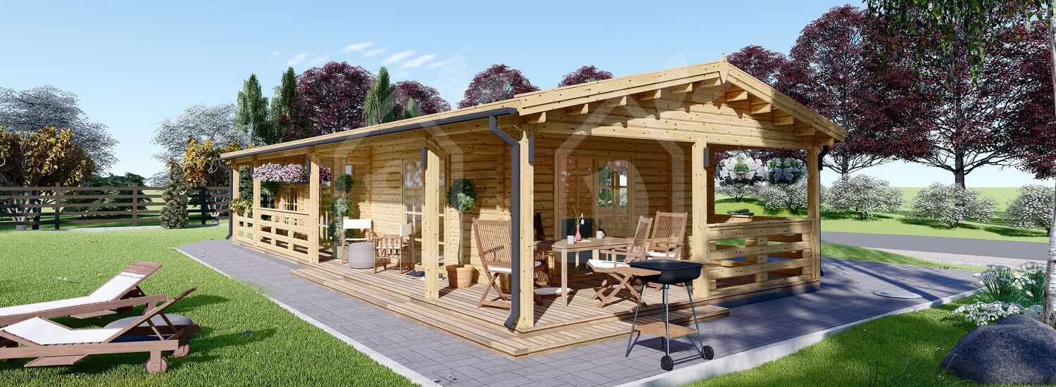 Casa de madera TOSCANA (44 mm), 50 m² visualization 1