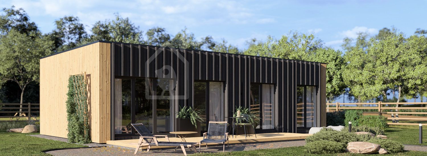 Casa de madera para vivir BELLA 2 RV (Aislada PLUS, 44 mm + revestimiento), 60 m² visualization 1