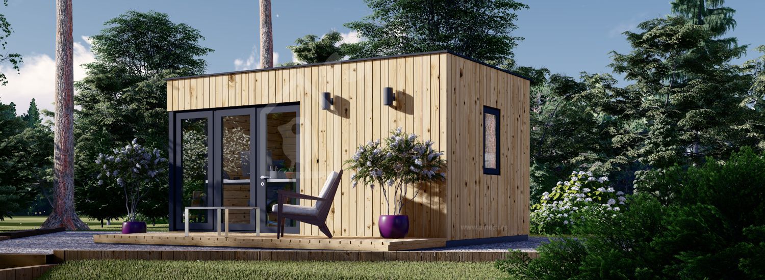 Oficina prefabricada de madera PREMIUM (Aislada PLUS, 34 mm + revestimiento), 5x3 m, 15 m² visualization 1