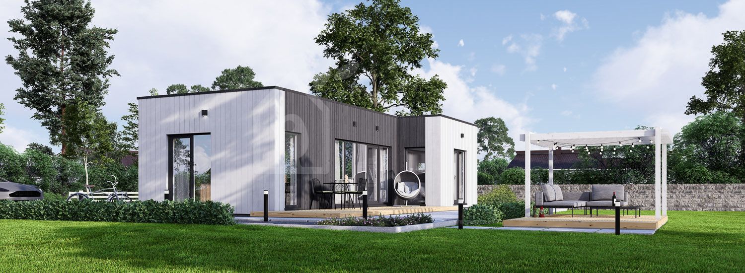 Casa prefabricada para vivir LUCIA 2 PV (Aislada PLUS, 44 mm + revestimiento), 50 m² visualization 1