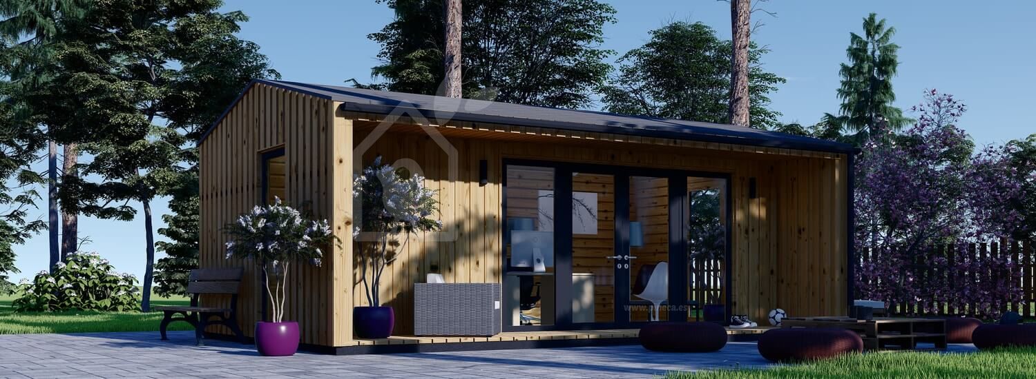 Oficina prefabricada para jardín TINA (Aislada, 44 mm + revestimiento), 7x4 m, 20 m² visualization 1