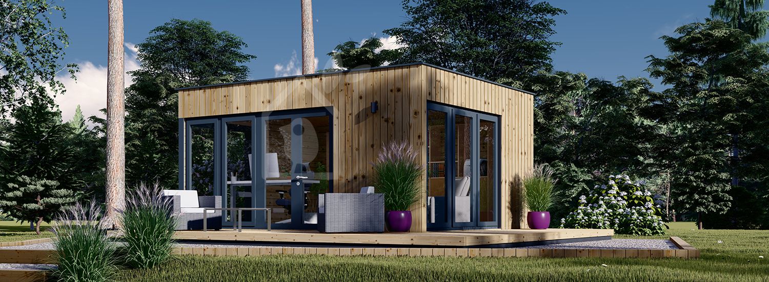 Oficina prefabricada de madera PREMIUM (Aislada, 34 mm + revestimiento), 5x4 m, 20 m² visualization 1
