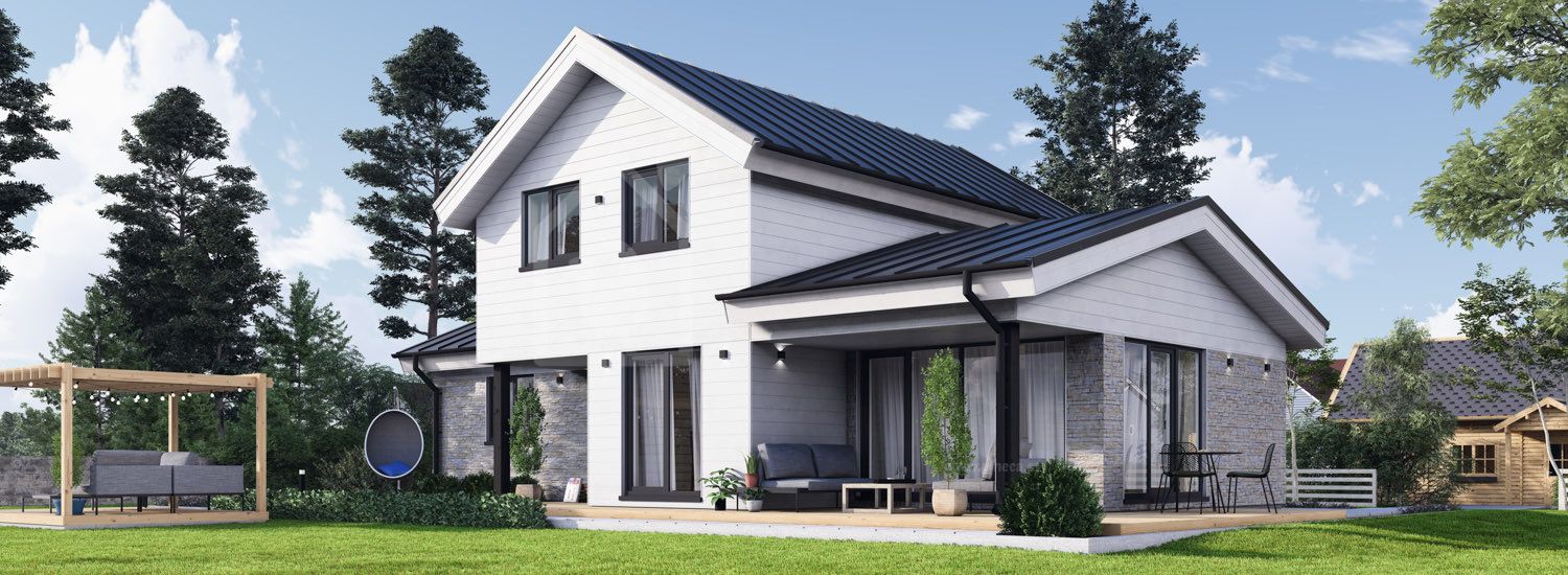 Casa prefabricada para vivir HOLLAND PV (Aislada PLUS, 44 mm + revestimiento), 116 m² visualization 1