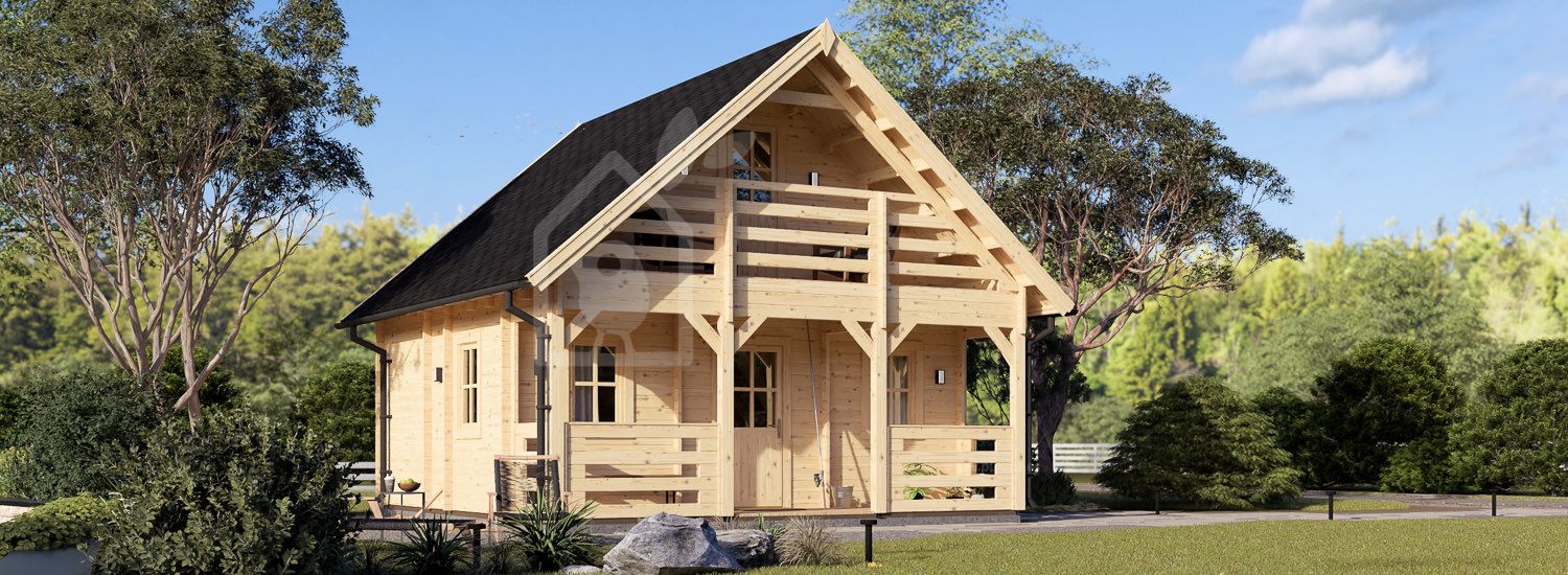 Casa de madera LIVINGTON S (44 mm), 50 m² visualization 1