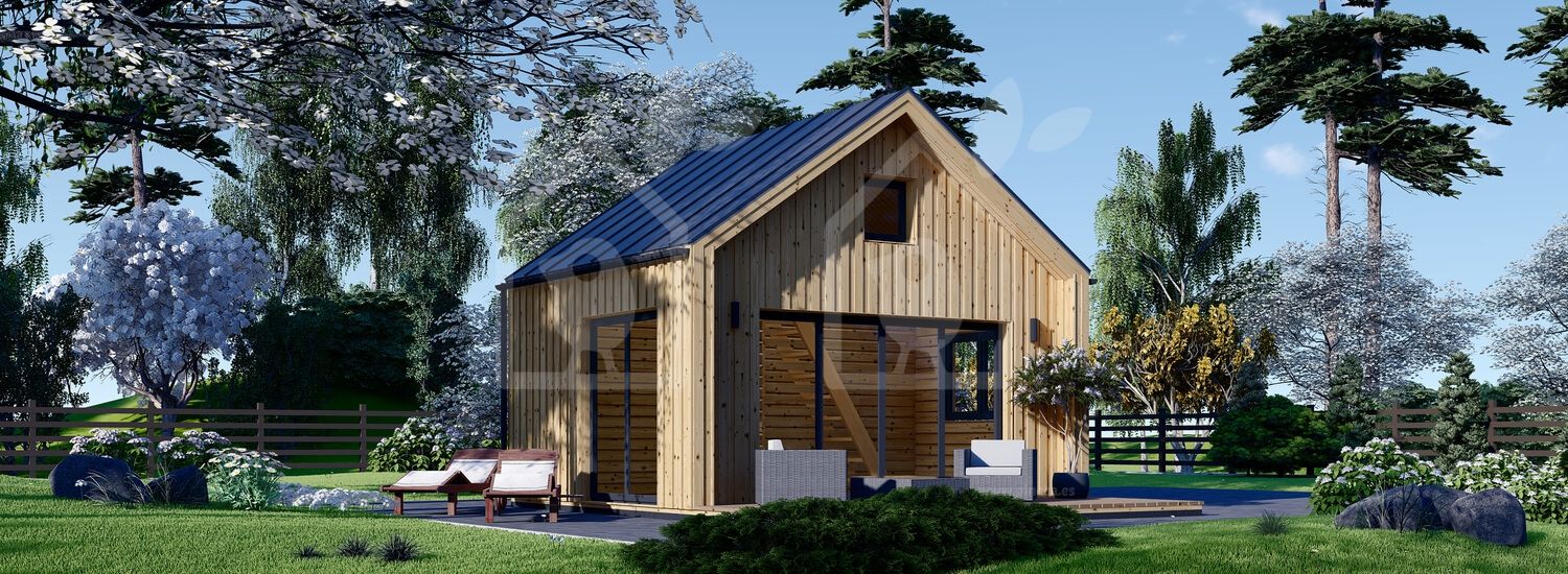 Casa de madera SARA (34 mm + revestimiento), 20 m² visualization 1