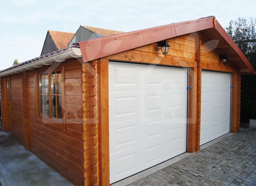 Garaje de madera DOBLE (44 mm), 6x6 m, 36 m²