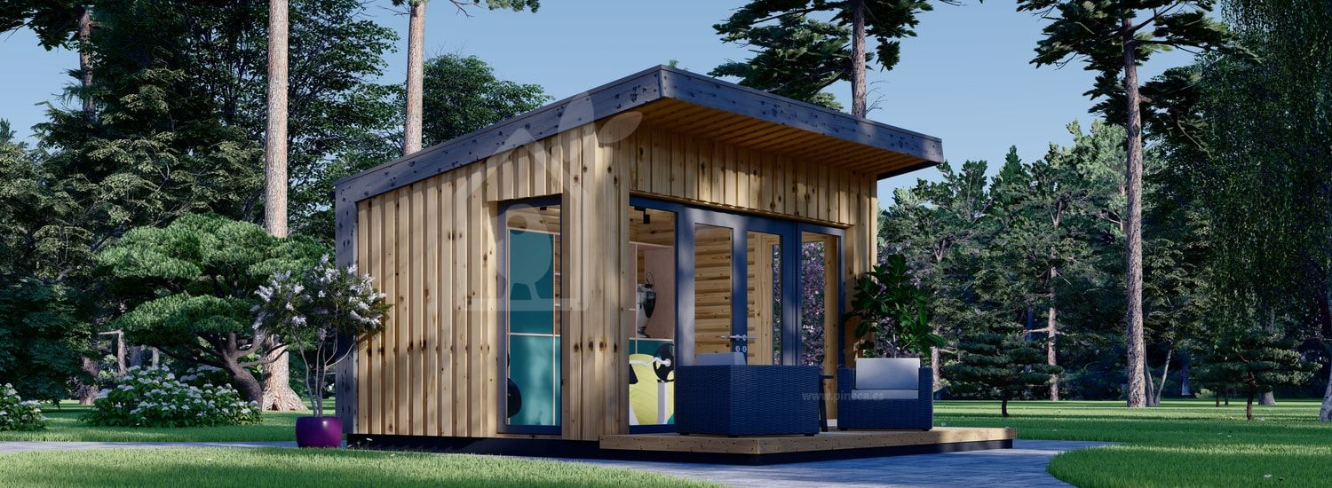 Caseta de jardín de madera EVELIN (34 mm + revestimiento), 4x3 m, 12 m² visualization 1