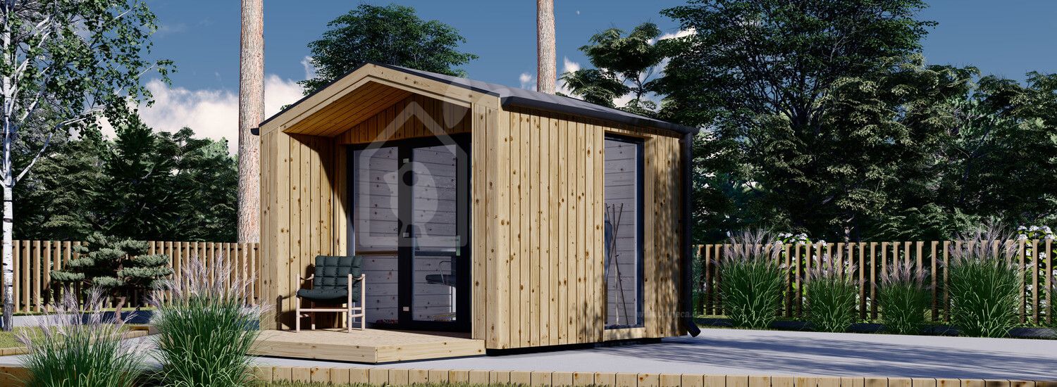 Oficina prefabricada de madera PIA (Aislada, 34 mm + revestimiento), 3x2 m, 6 m² visualization 1