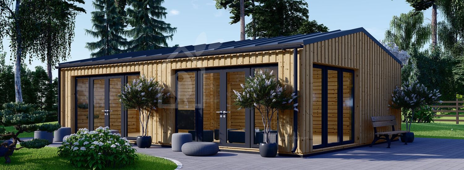 Casa de madera MARINA Modern (44 mm + revestimiento, aislada PLUS), 48 m² visualization 1