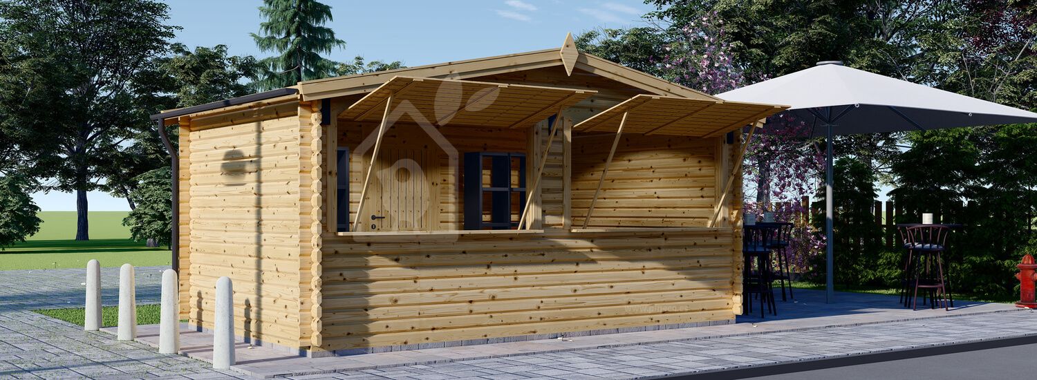 Kiosco de madera (28 mm), 5x3 m, 15 m² visualization 1