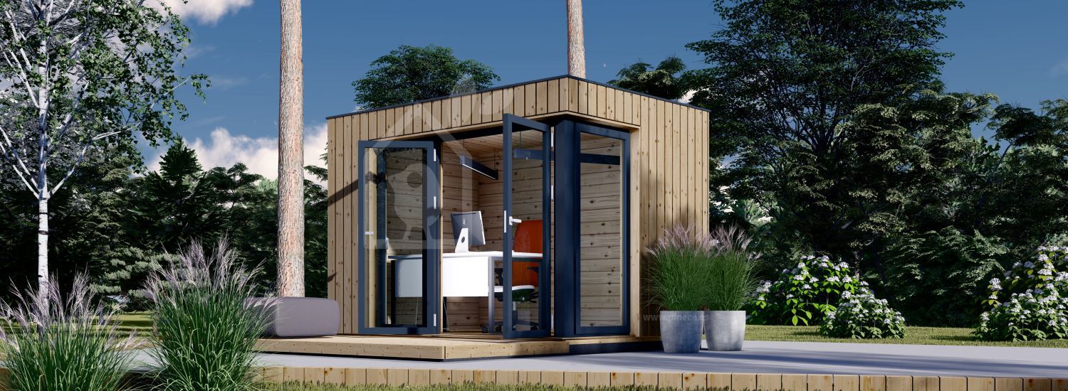 Oficina prefabricada de madera PREMIUM (34 mm + revestimiento), 3x2 m, 6 m² visualization 1